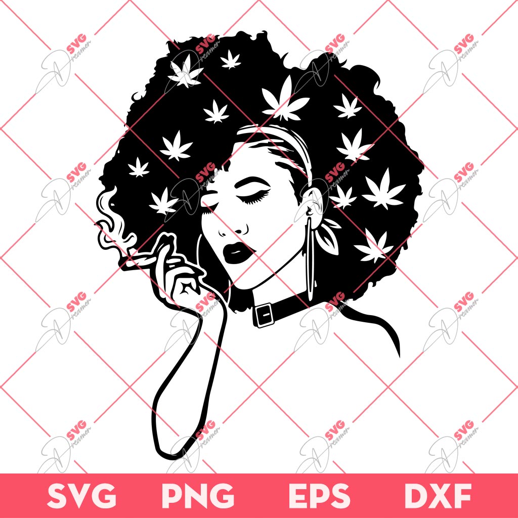 Afro Girl Smoking Weed SVG, Cannabis SVG, 420 SVG