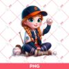 Anna Frozen Detroit Tigers PNG, Disney Princess Baseball PNG, Anna Tigers Baseball PNG