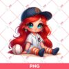 Ariel Mermaid Baseball Fan Detroit Tigers PNG, Disney Princess Baseball PNG, Ariel Detroit Tigers PNG