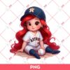Ariel Princess Houston Astros Baseball PNG, Ariel Mermaid Baseball PNG, Disney Princess Houston Astros MLB PNG