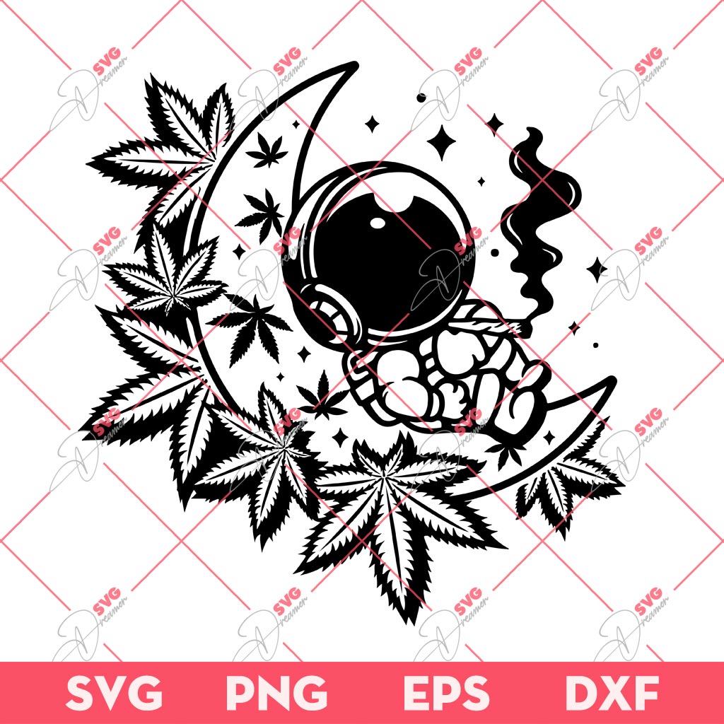 Astronaut Smoking Weed SVG, Cannabis SVG, 420 SVG