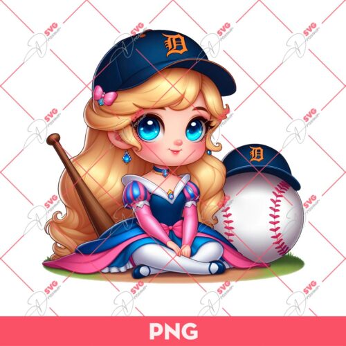 Aurora Princess Detroit Tigers Baseball PNG Disney Princess Baseball PNG