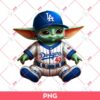 Baby Yoda Dodgers PNG, Yoda Star Wars LA Dodgers Baseball PNG