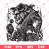 Beauty And The Beast Mandala SVG, Disney Princess Belle Enchanted Rose SVG PNG