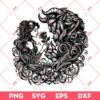 Beauty And The Beast Mandala SVG PNG, Disney Princess Belle Mandala Enchanted Rose SVG PNG