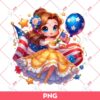 Belle Princess Independence Day PNG, 04th Of July Disney Princess PNG