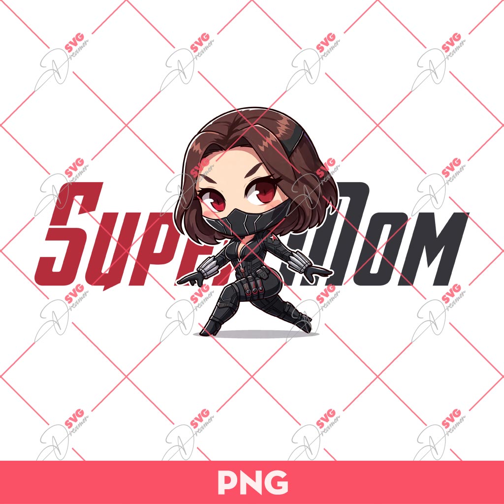 Black Widow Super Mom PNG, Superhero Mom PNG, Mothers Day Gift PNG