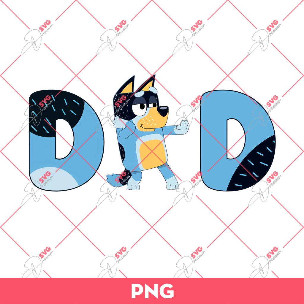 Bluey Dad PNG, Bluey And Bingo PNG, Fathers Day PNG
