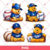 Bundle Winnie The Pooh Los Angeles Dodgers Baseball PNG, Pooh Dodgers PNG, Pooh Baseball PNG