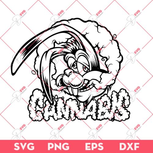 Bunny Smoking Weed SVG PNG, Rabbit Smoking Cannabis SVG, 420 Marijuana SVG