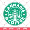 Cannabis Coffee SVG PNG, Original Starbucks Coffee Cannabis SVG PNG, Marijuana SVG PNG