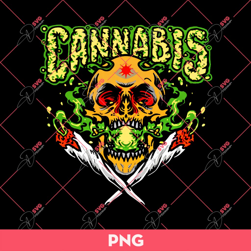 Cannabis Skull PNG, Skull Smoke Weed PNG, Marijuana Cannabis Skeleton PNG