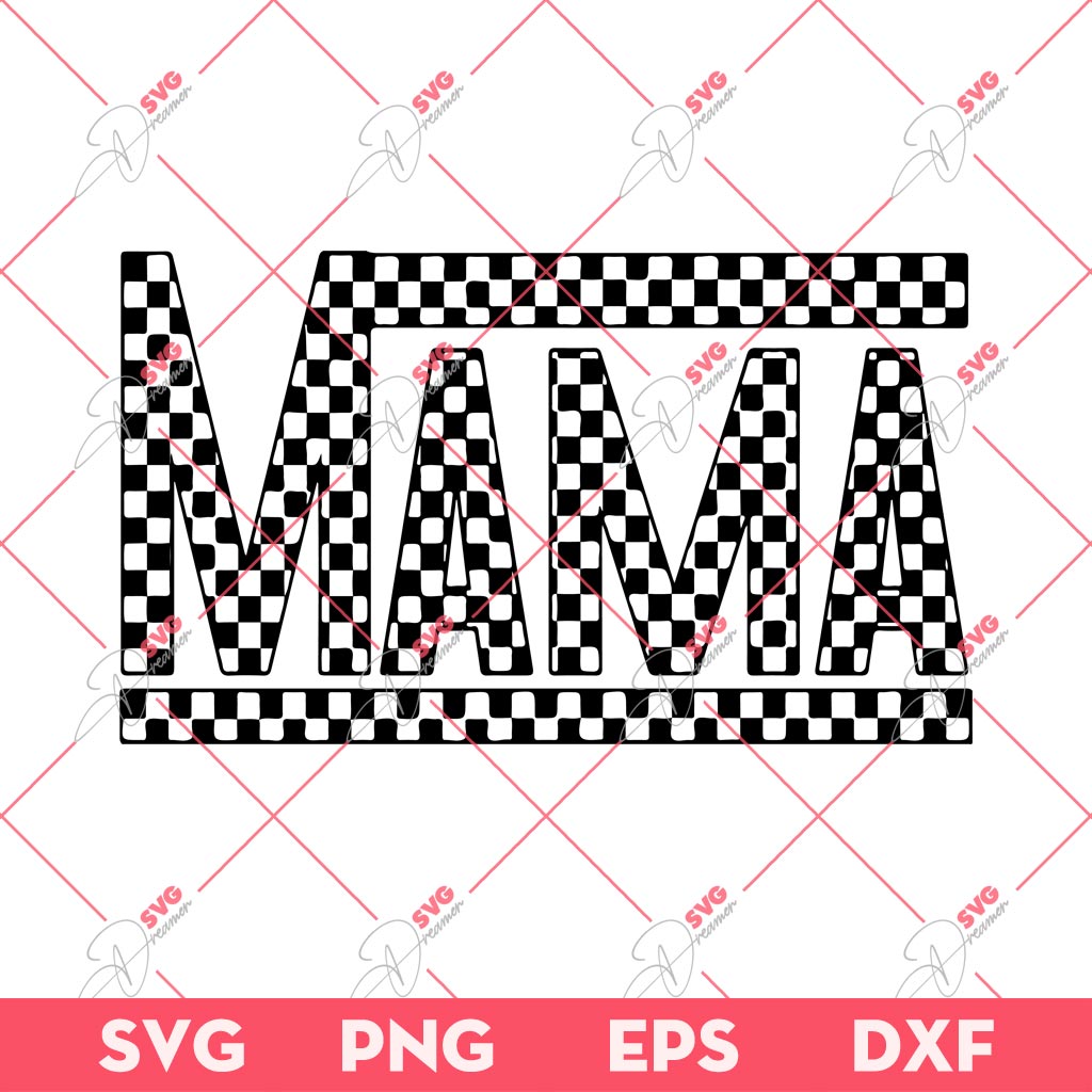 Checkered Mama SVG, Mothers Day SVG