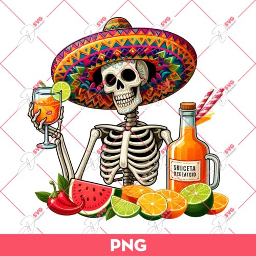 Cinco De Mayo Skeleton PNG, Skull Calebrate Cinco De Mayo PNG