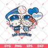 Couple Hello Kitty Los Angeles Dodgers SVG, Hello Kitty Dodgers SVG PNG, Kitty MLB Baseball SVG PNG