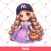 Cute Cartoon Rapunzel Princess NY Yankees PNG, Rapunzel Yankees PNG, Disney Princess Baseball PNG