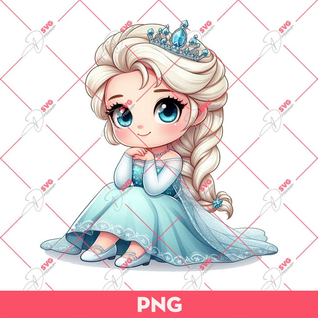 Cute Chibi Elsa Princess PNG, Disney Frozen Elsa Princess PNG
