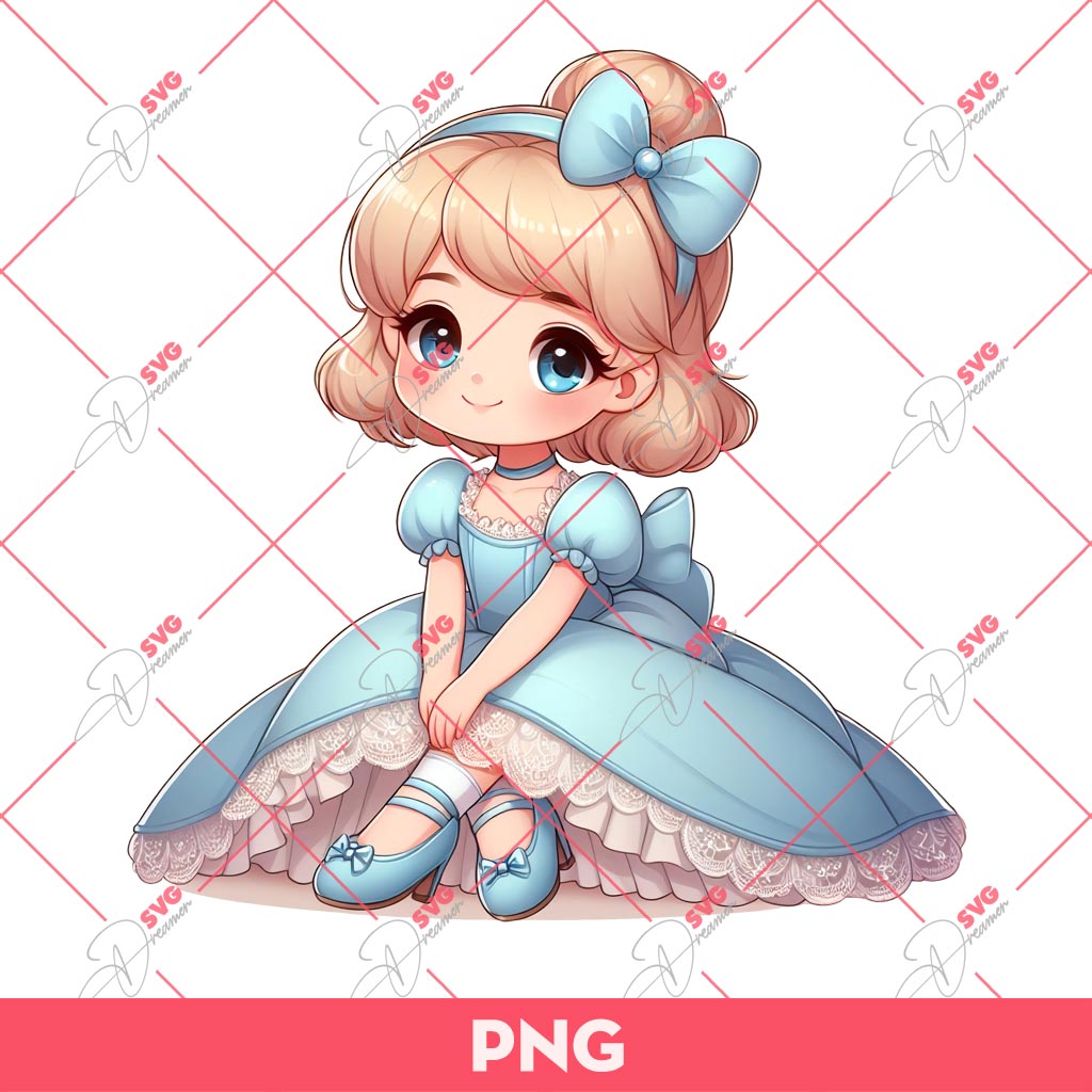 Cute Cinderella PNG, Cinderella Princess Chibi PNG, Disney Princess PNG