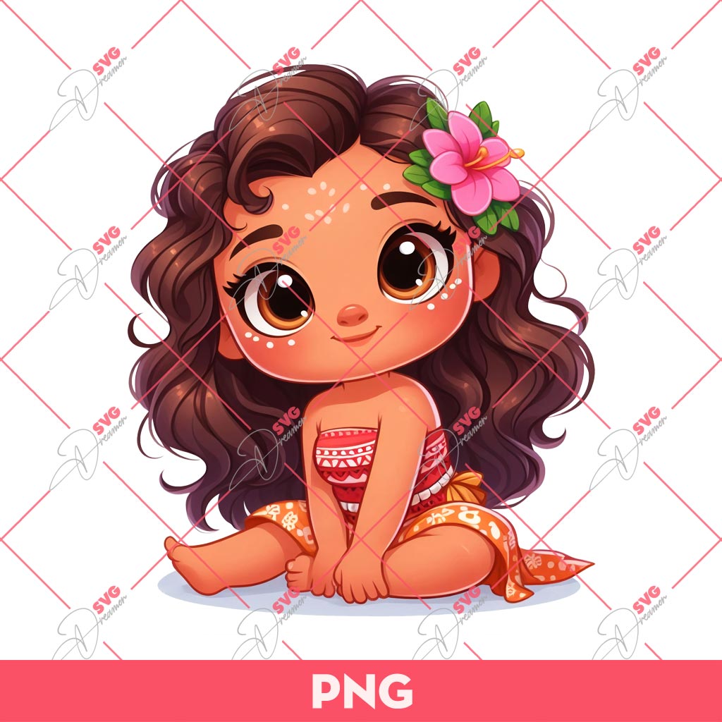 Cute Moana PNG, Chibi Disney Princess PNG