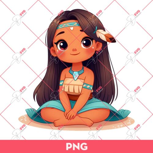 Cute Pocahontas PNG, Disney Princess PNG, Chibi Pocahontas Princess PNG