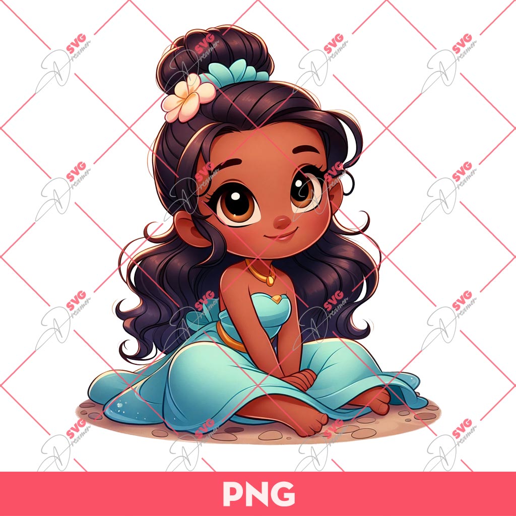 Cute Tiana Princess PNG, Chibi Disney Princess PNG