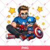 Dad And Son Captain America PNG, Dad Superhero PNG, Fathers Day PNG