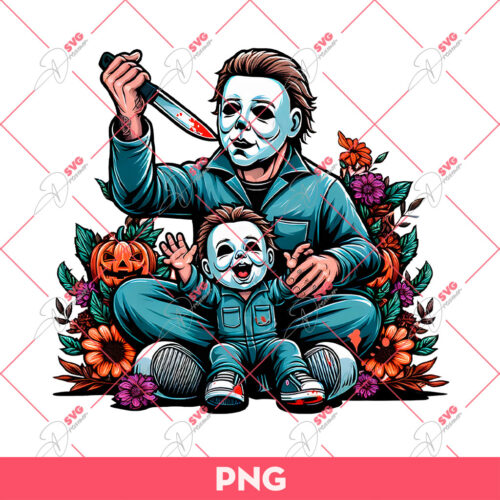 Dad And Son Michael Myers PNG, Horror Characters Dad PNG, Fathers Day PNG
