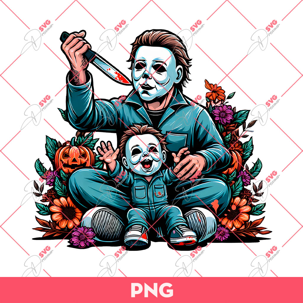 Dad And Son Michael Myers PNG, Horror Characters Dad PNG, Fathers Day PNG