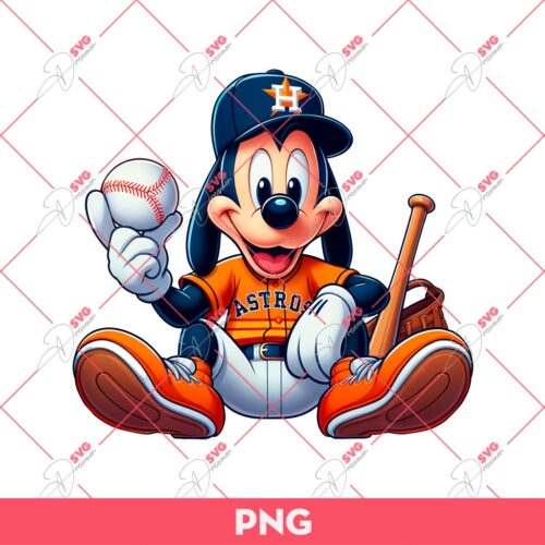 Disney Goofy Baseball Fan Astros PNG, Houston Astro Baseball Cute Goofy PNG