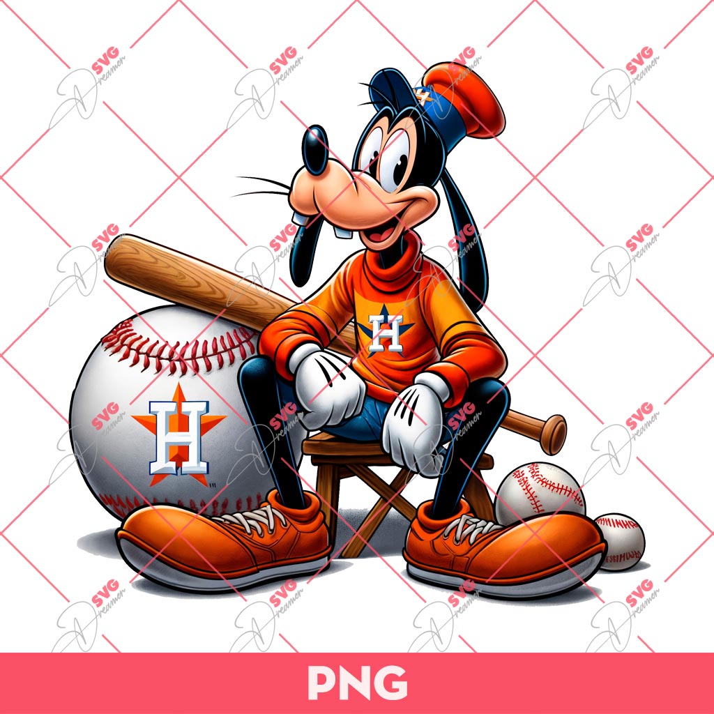 Disney Goofy Baseball Houston Astros PNG, Goofy Astros PNG