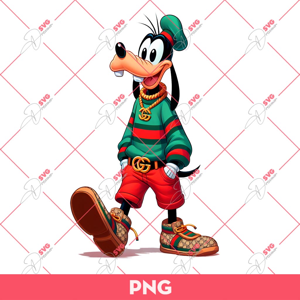 Disney Goofy Gucci PNG, Goofy Wearing Gucci Fashion PNG