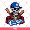 Dodgers Skull PNG, Skeleton LA Dodgers Baseball PNG