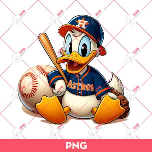 Donald Duck Houston Astros PNG, Disney Duck Baseball PNG