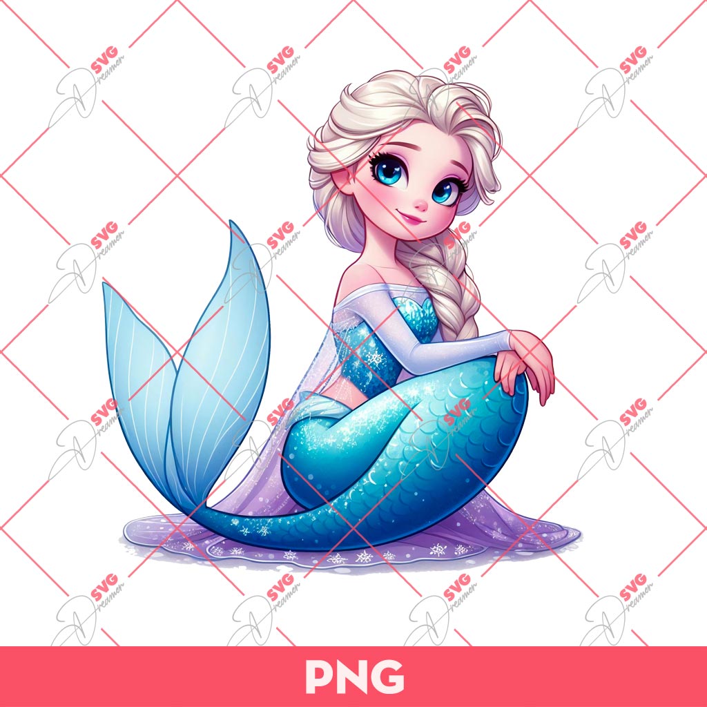 Elsa Frozen Mermaid PNG, Disney Princess Mermaid PNG