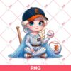 Elsa Princess Detroit Tigers Baseball PNG, Elsa Frozen Baseball PNG, Elsa Detroit Tigers PNG