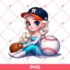 Elsa Princess Houston Astros Baseball PNG, Frozen Baseball PNG, Elsa Houston Astros PNG