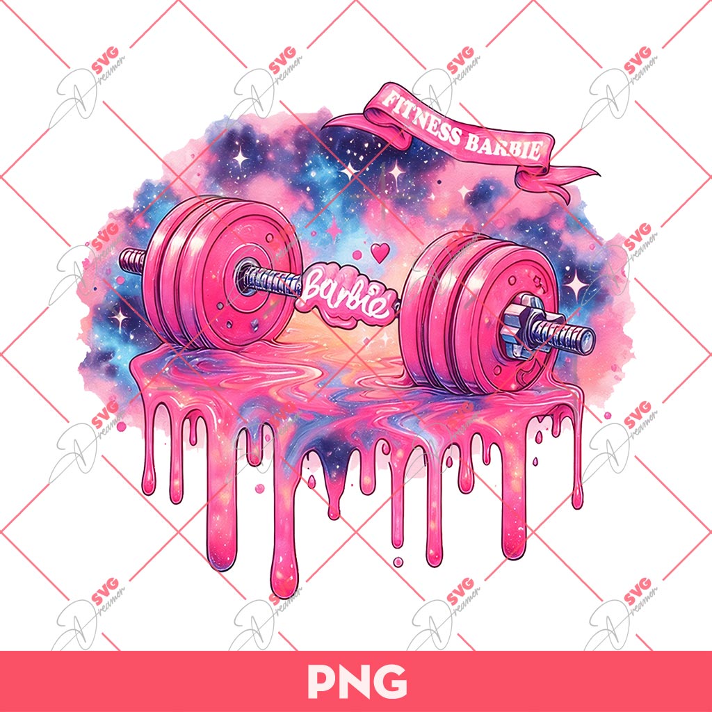 Fitness Barbie PNG, Fitness Barbell PNG