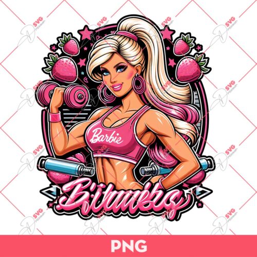 Fitness Barbie PNG, Gym Barbie PNG, Fitness Barbell Babe PNG