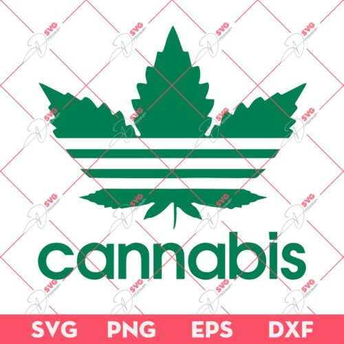 Funny Cannabis Adidas Logo SVG PNG, Cannabis SVG PNG, Adidas Weed SVG PNG