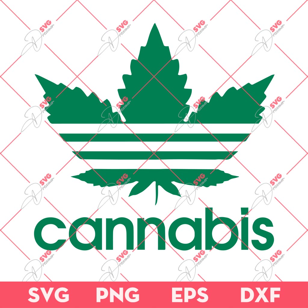 Funny Cannabis Adidas Logo SVG PNG, Cannabis SVG PNG, Adidas Weed SVG PNG