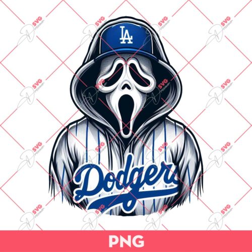 Ghostface Dodgers PNG, Horror Movie Characters Fan LA Dodgers PNG
