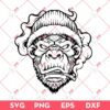 Gorilla Rastafarian With Smoking Cannabis SVG, Gorilla Cannabis SVG PNG, Marijuana Weed SVG PNG