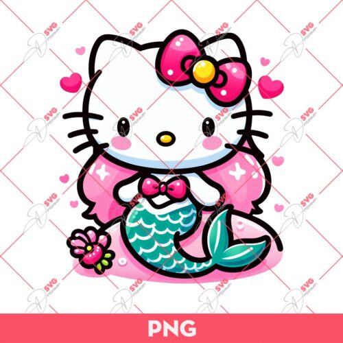 Hello Kitty Dressed As A Mermaid PNG, Kitty Mermaid PNG