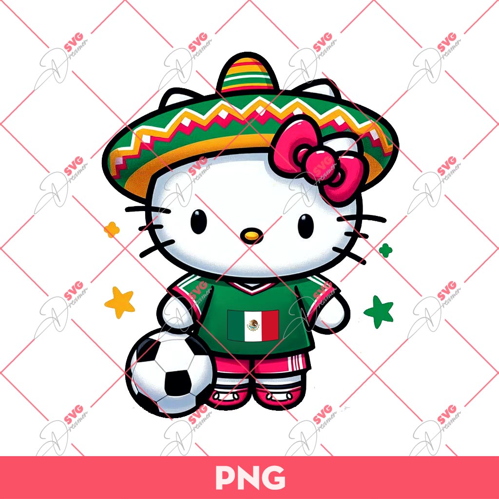Hello Kitty Mexican PNG, Hello Kitty Mexico Soccer PNG