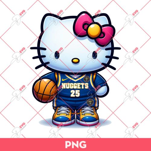 Hello Kitty NBA Denver Nuggets PNG, Kitty Basketball Nuggets PNG