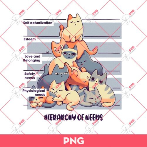 Hierarchy Of Needs Cats PNG, Funny Maslow Pyramid Cats PNG, Animals PNG