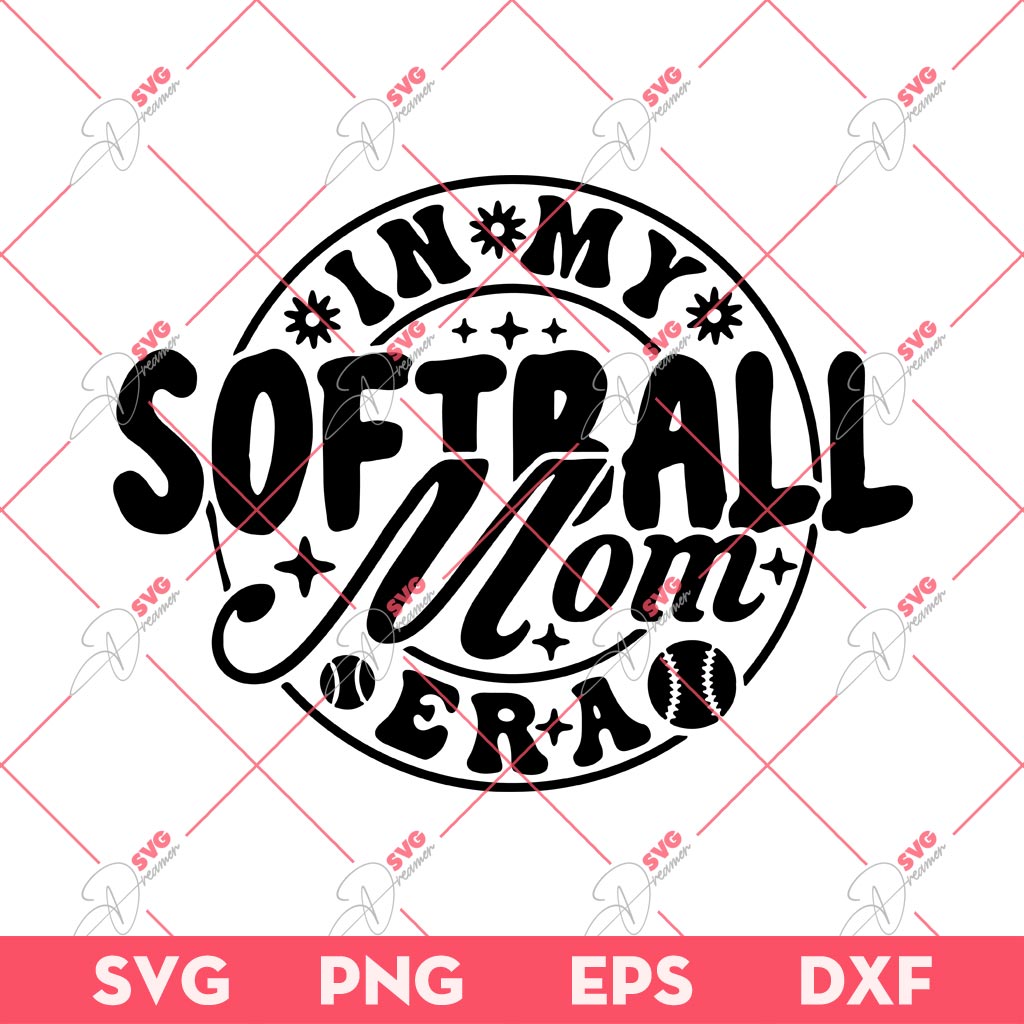 In My Softball Mom Era SVG PNG, Softball Era SVG PNG