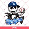 Jack Skellington Dodgers PNG, Jack Baseball PNG, LA Dodgers PNG