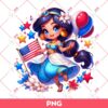 Jasmine Princess Independence Day PNG, 04th Of July Disney Princess PNG