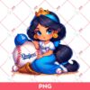 Jasmine Princess LA Dodgers Baseball PNG, Jasmine Baseball PNG, Disney Princess Fan Dodgers MLB PNG